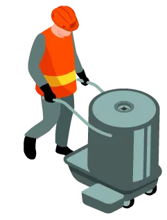 屋外作業中のスタッフのイラスト