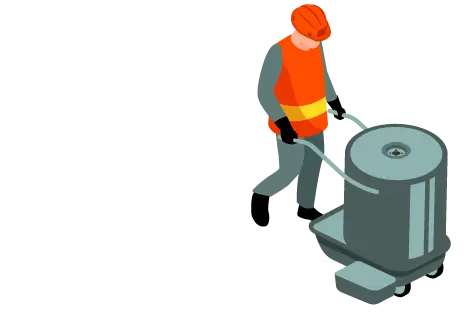 作業中のスタッフイラスト